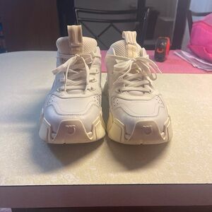 Salvatore Ferragamo Cream Sneakers